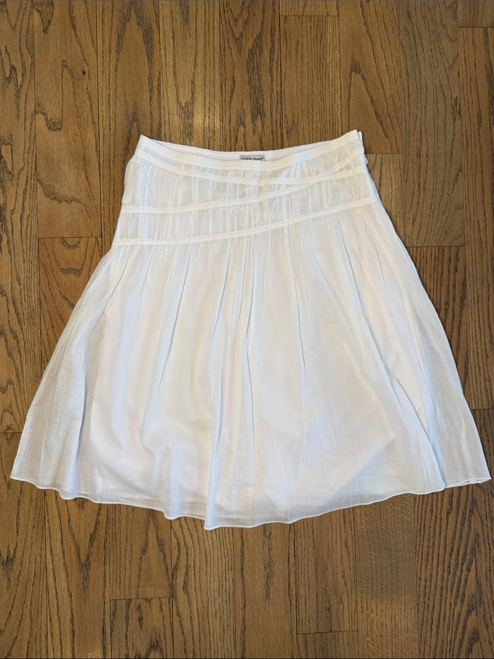 Guess Jeans Authentic Pleated White Women's A-Line Cotton Lined Skirt Size Small